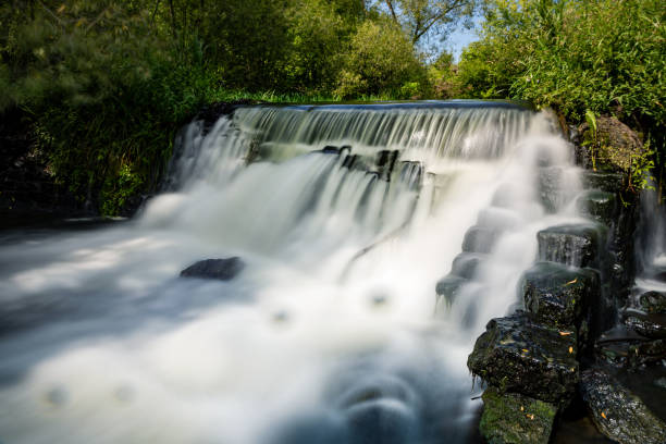 istock beautiful waterfall with a long exposure in the forest. 1420565481