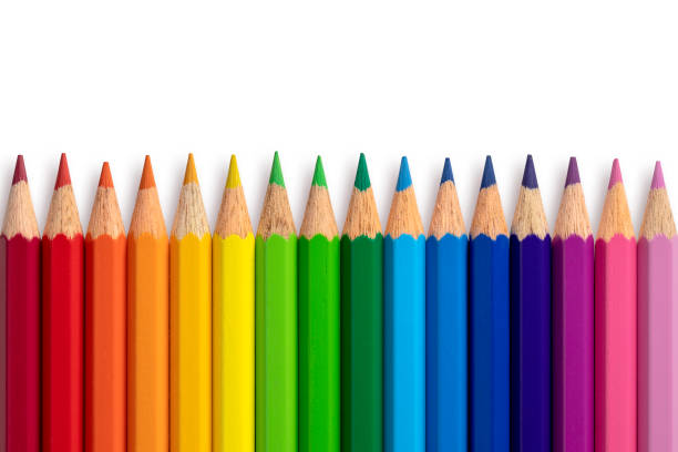 Colour Pencils Line Horizontal stock photo