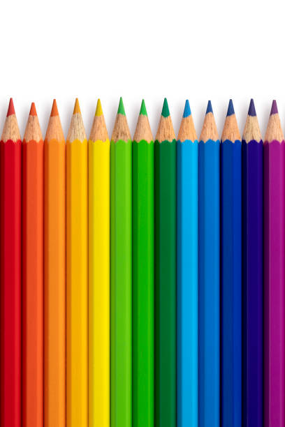 Colour Pencils Line Vertical stock photo