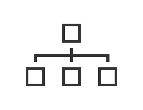 Organization chart icon. Flowchart illustration symbol. Sign teamwork vector.