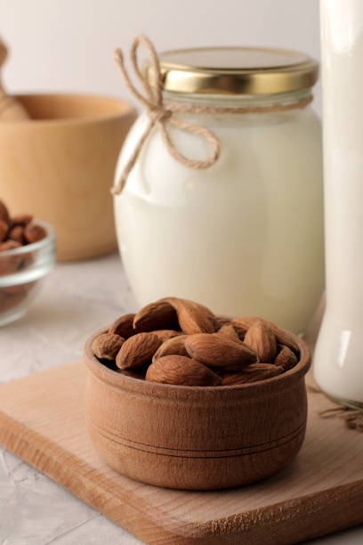 istock almond milk and almonds 1420574430