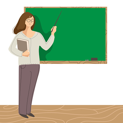 Teachers Presenting Empty Chalkboard Clipart Images