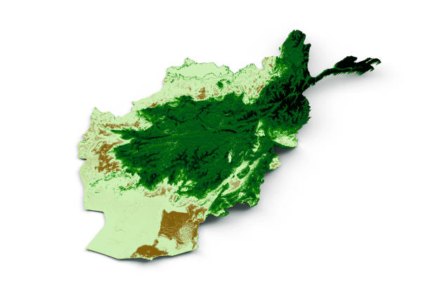 istock Afghanistan Topographic Map 3d realistic map Color 3d illustration 1420578758