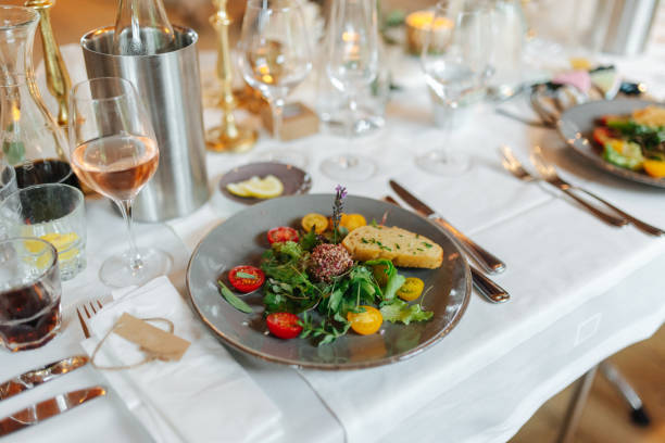 istock Delicious dinner beautifully arranged on a dinner plate. 1420589954