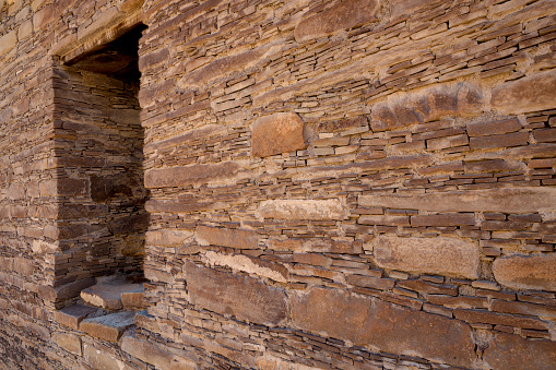 Brickwork in Hungo Pavi, Chaco Culture National Historic Park, New Mexico, USA