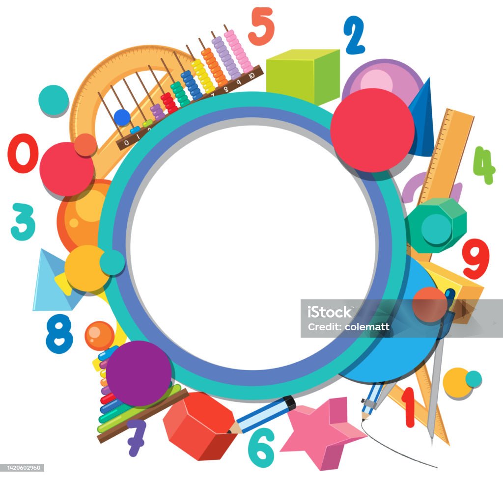 Editable Math Image Blank Math Template With Math Tools And Elements Stock Illustration ...