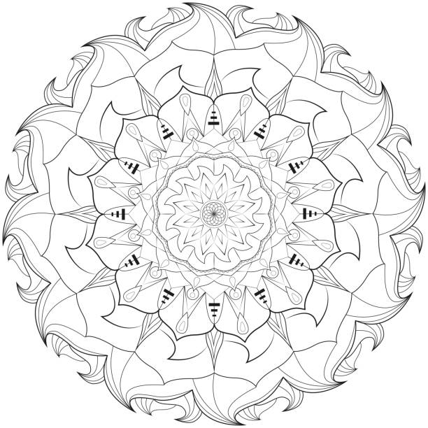 mandala geometric mandala coloring book for adults coloring book pages templates stock illustrations