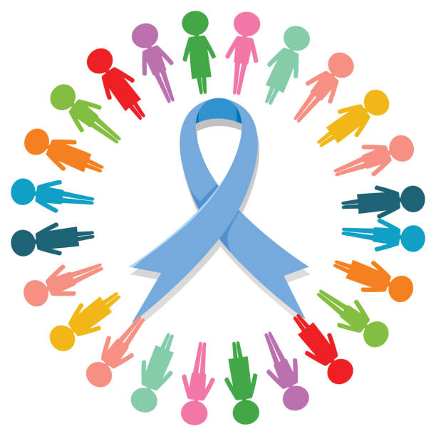 istock Human symbols surrounding the blue ribbon 1420615914