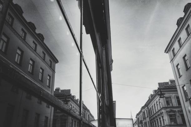 istock Reflection in a window in the city 1420619463