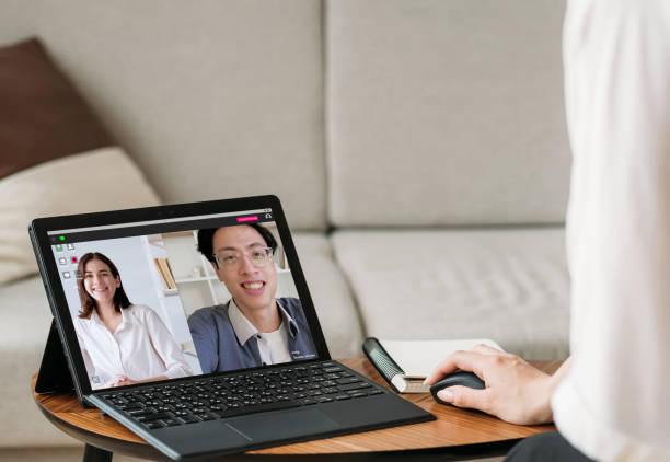 istock virtual meeting video interview business team home 1420621465