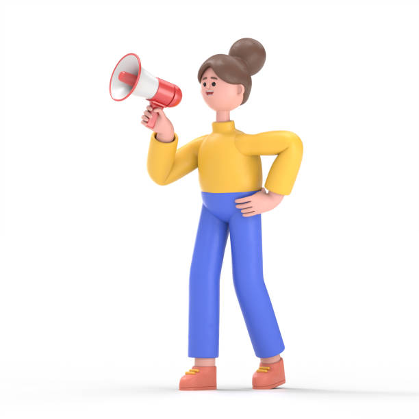 istock female hand holding megaphone with important message speech bubble. Loudspeaker. Banner for business, marketing and advertising. 1420623684
