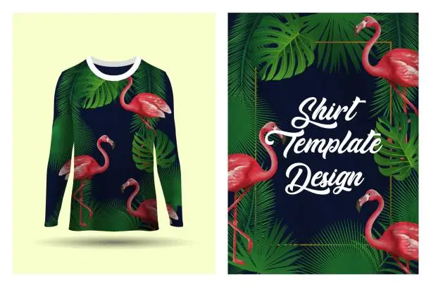 Vector illustration of beach t-shirt template design concept