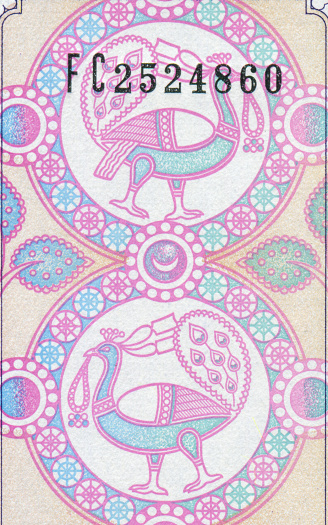 Peacock Pattern Design on Banknote