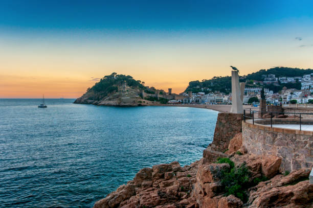 istock Castell de San Juan and beach at Lloret de Mar at sunset 1420645349
