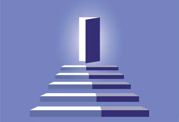 Vector illustration of door to success