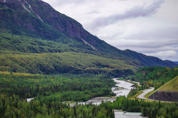 istock Matansuka river and valley view from the Glenn in central Alaska 1420650578