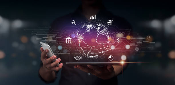 istock Businessmen are employing digital tablets, business intelligence, worldwide internet connection technology, digital marketing, finance and banking, and GAA technologies. 1420652939