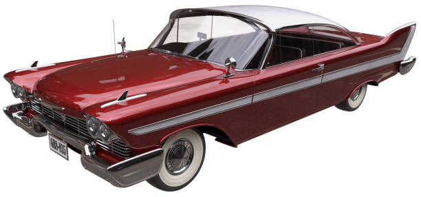 istock Classic American Vintage Car 3d-Illustration isolated on White 1420653741