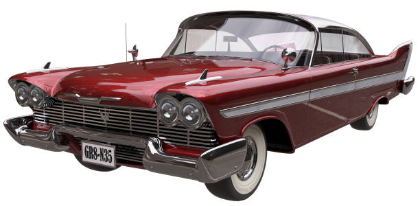 istock Classic American Vintage Car 3d-Illustration isolated on White 1420653784