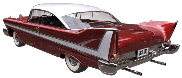 istock Classic American Vintage Car 3d-Illustration isolated on White 1420653786