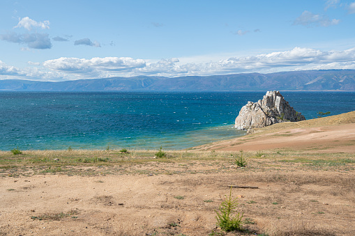 Beautiful summer landscape of Baikal Lake on a June sunny day. High quality photo