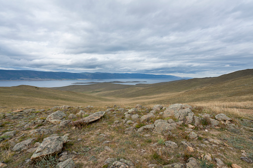 Relief of south-western part of Olkhon Island, Lake Baikal, Siberia, Russia. High quality photo