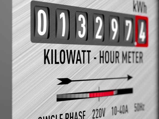 istock Kilowatt hour electric meter on white background. Isolated 3D illustration 1420660033
