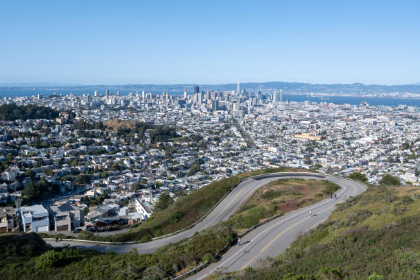aerial view of san francisco at night from twin peaks mountain. San Francisco, California. USA