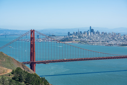 The Golden Gate Bridge in San Francisco seen at morning in California, USA.