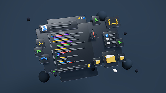 Software Development And Coding Images Software Development Coding Process Script Coding On Glass Display ...
