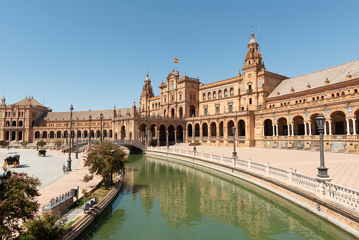 Seville, Spain - August 15, 2019: Plaza de España