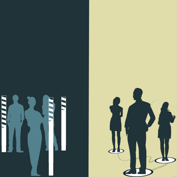 Two Teams Standing Discussing New Different Ideas Together. Business Partners Debate Opposite Work Plans Side By Side. Groups Having Chat For Recent Ideas. Two Teams Standing Discussing New Different Ideas Together. drawing of the boy girl shadow stock illustrations