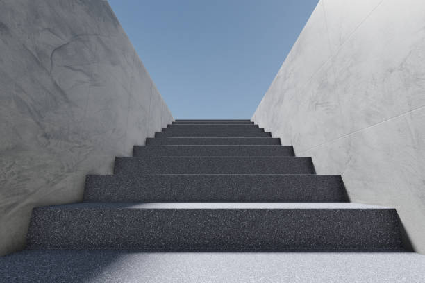 istock rough dark gray stairs with shadow to and concrete wall 1420673956