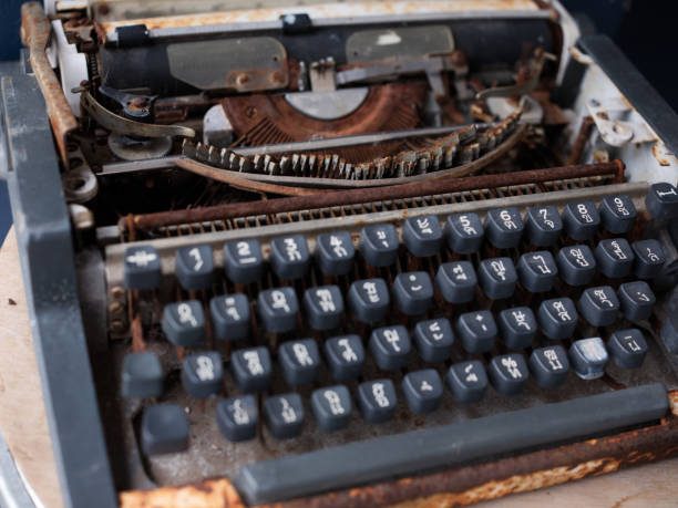 istock Antique Typewriter. Vintage Typewriter Machine background . Concept PRINTING , BOOK 1420678365