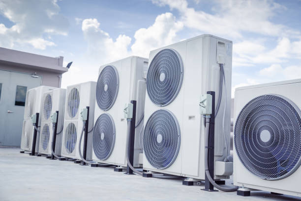 istock Air conditioning outdoor unit compressor install outside the building. 1420678619