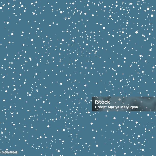 Snow Background Pattern Simple Falling Snow Vector Seamless Pattern Stock Illustration - Download ...