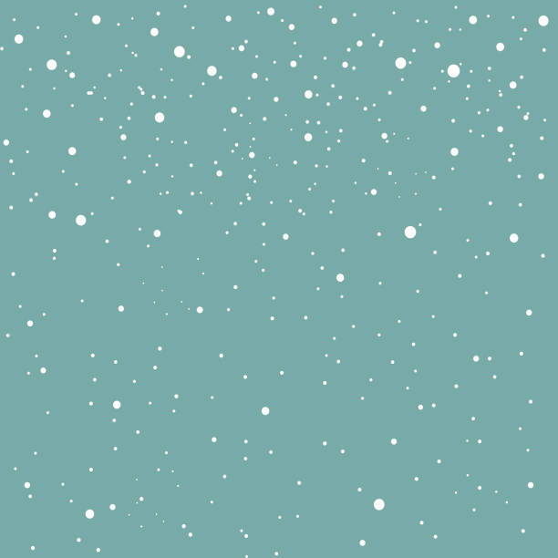 Falling snow vector seamless pattern on a blue background