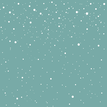 Falling snow vector seamless pattern on a blue background