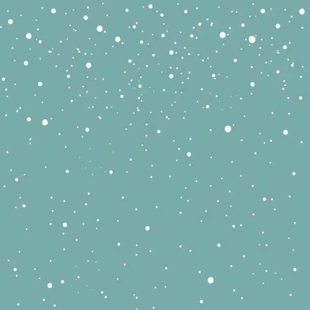 Vector illustration of Falling snow vector seamless pattern on a blue background