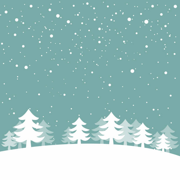 ilustrações, clipart, desenhos animados e ícones de fundo da paisagem de neve. cartão de boas-vindas retrô para feliz natal - silhouette christmas holiday illustration and painting