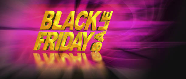 Restrained elegance banner for sales on Black Friday. Rectangular banner. Sale poster of black friday. Design home page sliders for black friday sales on red background. 3d illustration banner de elegancia comedida para las ventas en el black friday. banner rectangular. cartel de venta del black friday. diseñe controles deslizantes de la página de inicio para las ventas del viernes negro sobre fondo rojo. ilustración 3d