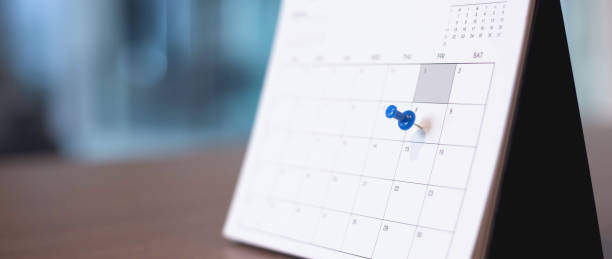 istock Calendar Event Planner is busy.calendar,clock to set timetable organize schedule,planning for business meeting or travel planning concept. 1420680597
