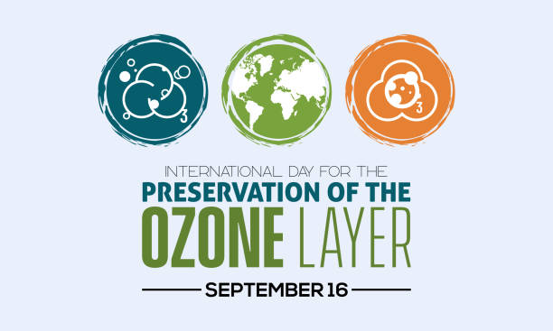 Vector illustration design concept of International day for the preservation of the ozone layer observed on every september 16. Vector illustration design concept of International day for the preservation of the ozone layer observed on every september 16. World Ozone Day stock illustrations