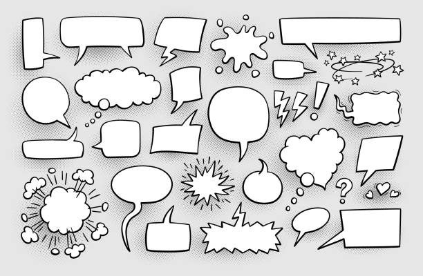 ilustrações de stock, clip art, desenhos animados e ícones de speech bubble set. - cartoon speech bubble bubble comic book