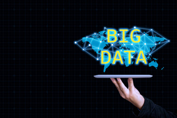 BIG DATA title concept of Internet of things (IoT) with man graphical user digital interface transformation, Artificial Intelligence,offer IoT solution represented HUD - intelligent life