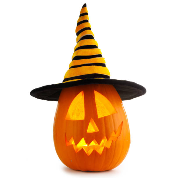 istock Halloween pumpkin in witches hat 1420688560