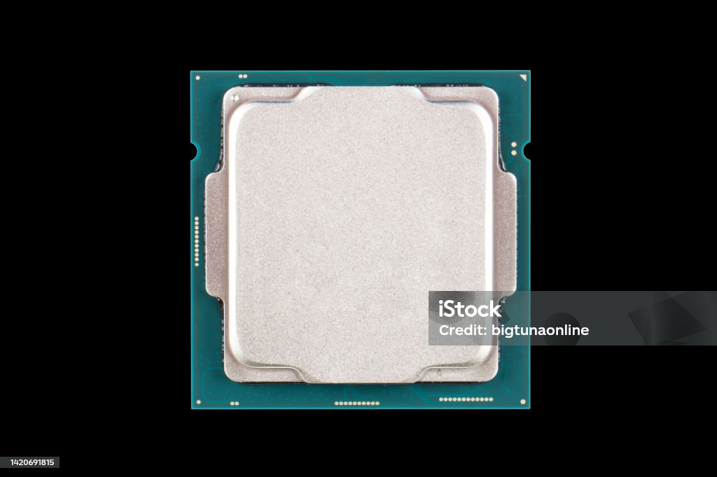 Processor Top View Top View Computer Processor Isolated On Black Background Cpu Central ...