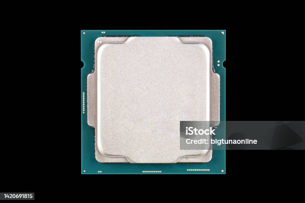 Processor Top View Top View Computer Processor Isolated On Black Background Cpu Central ...