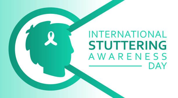 ilustrações de stock, clip art, desenhos animados e ícones de international stuttering awareness day concept - glitch stutter