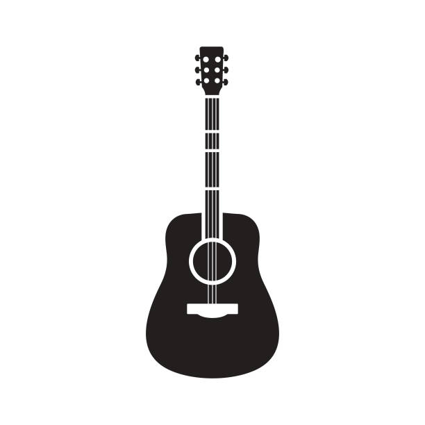 Acoustic Guitar Icon Vector Design. Editable to any size. Vector Design EPS 10 File. acoustic guitar stock illustrations